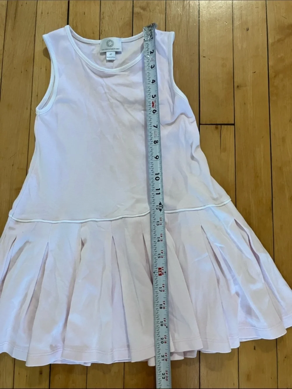 The Proper Peony Pima Cotton Pink Pleated Tennis Dress 4T